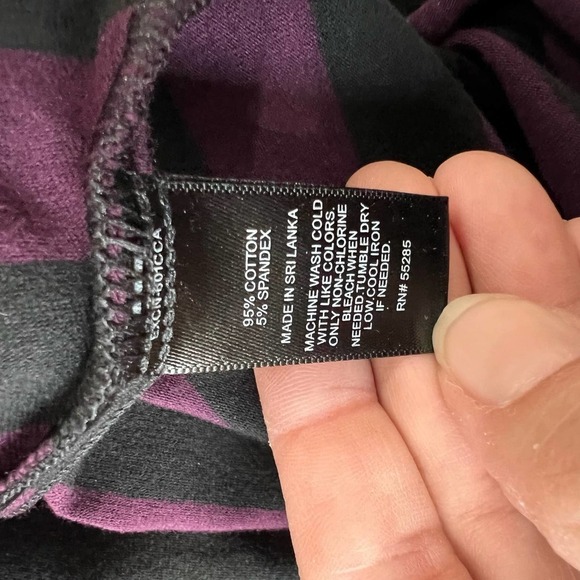 NWT EXPRESS Purple/Black Striped Bodycon Goth Dress Asymmetrical Hem Small - Picture 7 of 7
